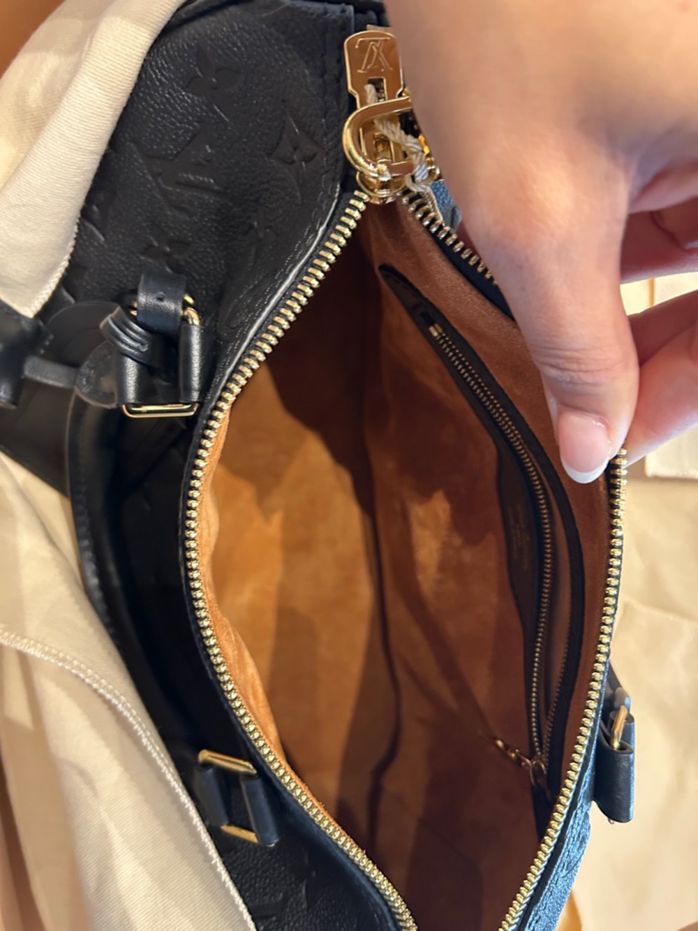 Louis Vuitton Speedy Soft 30 Black Monogram Empreinte Leather Crossbody - Picture 10 of 10